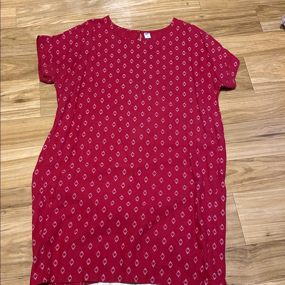 Old Navy Vibrant Red linen blend dress; size Large
